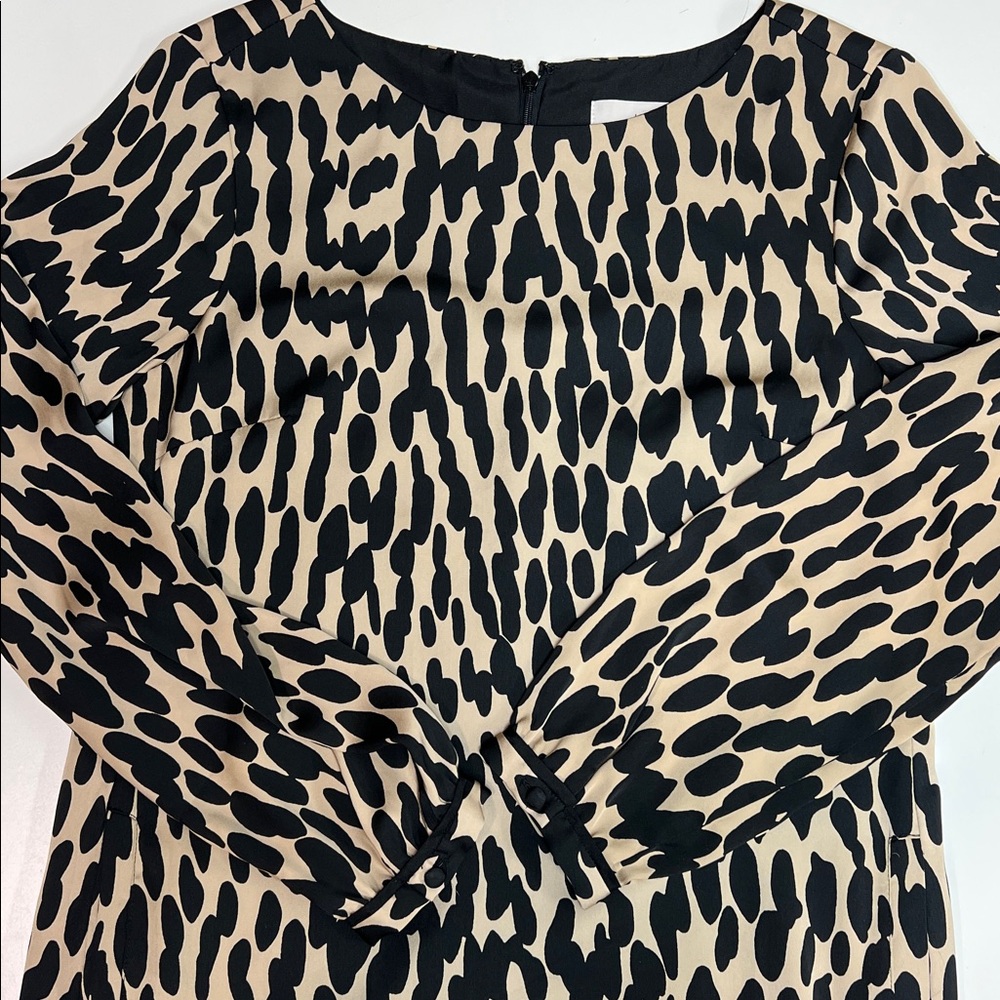 LOFT Black and Tan Patterned Sheath Dress - Picture 1 of 16